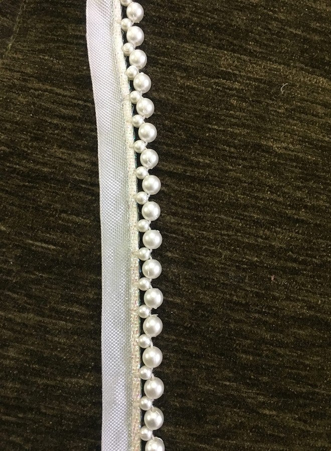 DaSync SYNC Pearl Lace Border Pearl lace for Saree Border Dupatta offwhite Cream Colour Dresses Blouse chunni lahenga Gowns Dress caps Decoration and Craft Pack of 8 Meter - Image 5